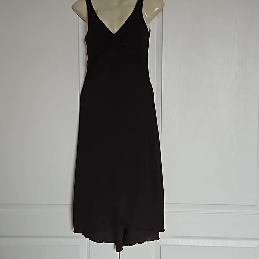 Talula Babaton Sweetheart Neckline, Straps Asymmetric Hem Midi Dress Brown XS - Picture 5 of 16